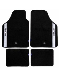 Set de tapis de voitures Sparco Noir/Argenté Gris Argenté Moquette (4 pcs)