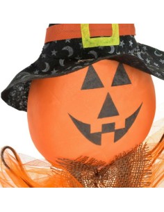Décoration d'Halloween DKD Home Decor Organza Polyester Citrouille (50 x 92 cm) (2 pcs) 2