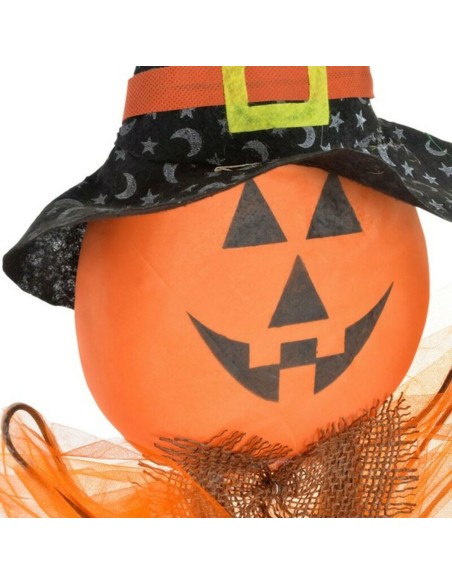 Décoration d'Halloween DKD Home Decor Organza Polyester Citrouille (50 x 92 cm) (2 pcs)
