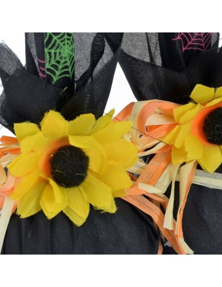 Décoration d'Halloween DKD Home Decor Organza Polyester Citrouille (50 x 92 cm) (2 pcs)