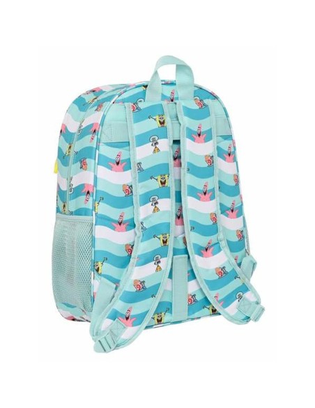 Cartable Spongebob Stay positive Bleu Blanc