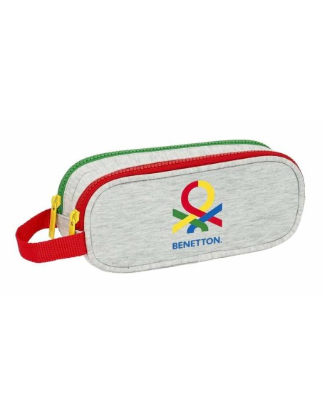 Trousse Fourre-Tout Double Benetton Pop Gris 21 x 8 x 6 cm