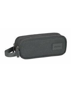 Trousse Fourre-Tout Double Safta Basic Gris 21 x 8 x 6 cm