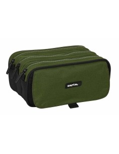 Trousse Fourre-Tout Triple Safta Dark Forest Vert 21,5 x 10 x 8 cm