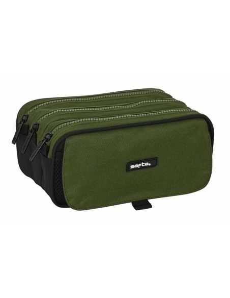 Trousse Fourre-Tout Triple Safta Dark Forest Vert 21,5 x 10 x 8 cm