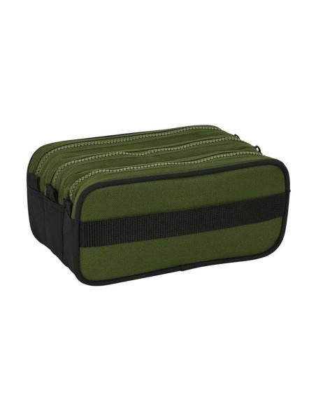 Trousse Fourre-Tout Triple Safta Dark Forest Vert 21,5 x 10 x 8 cm
