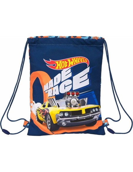 Sac à dos serré par des ficelles Hot Wheels Speed club Orange Blue marine 26 x 34 x 1 cm