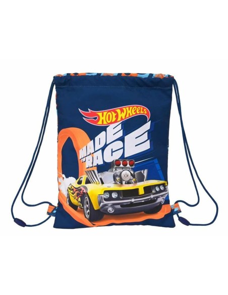 Sac à dos serré par des ficelles Hot Wheels Speed club Orange Blue marine 26 x 34 x 1 cm