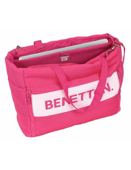 Sac avec poche pour ordinateur portable Benetton Rose Fuchsia 54 x 31 x 17 cm