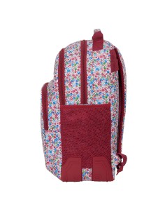 Cartable Safta Flores coimbra burdeos 32 x 42 x 15 cm