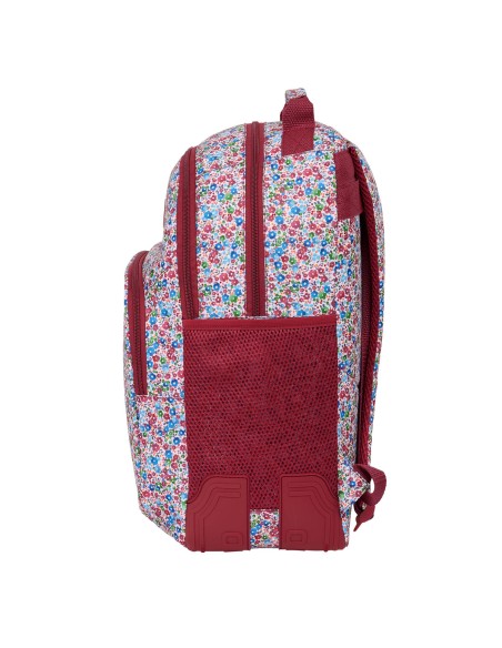Cartable Safta Flores coimbra burdeos 32 x 42 x 15 cm