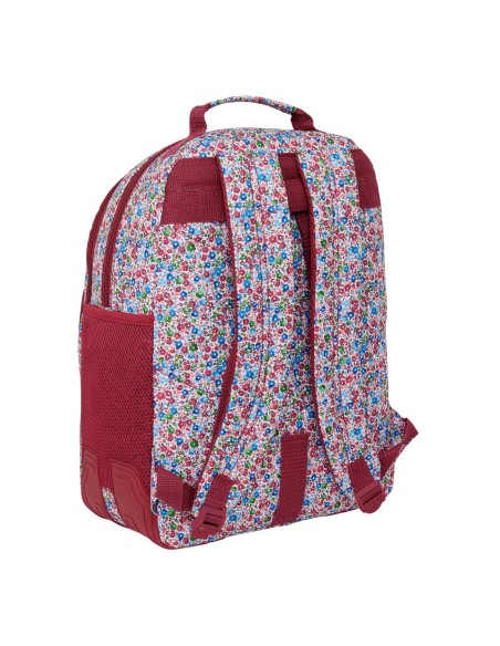 Cartable Safta Flores coimbra burdeos 32 x 42 x 15 cm