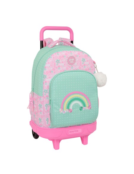 Cartable à roulettes Glow Lab Amazing Vert Rose 33 x 45 x 22 cm