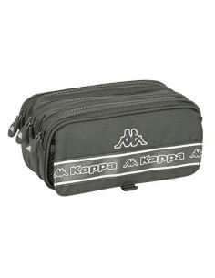Trousse Fourre-Tout Triple Kappa Basics Gris 21,5 x 10 x 8 cm