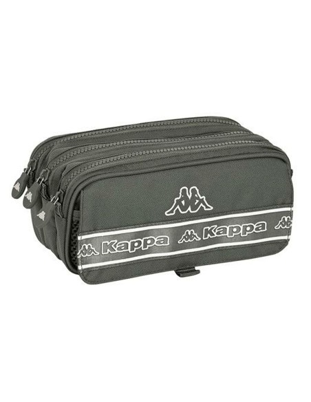 Trousse Fourre-Tout Triple Kappa Basics Gris 21,5 x 10 x 8 cm