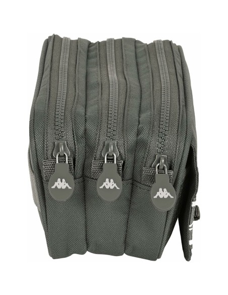Trousse Fourre-Tout Triple Kappa Basics Gris 21,5 x 10 x 8 cm