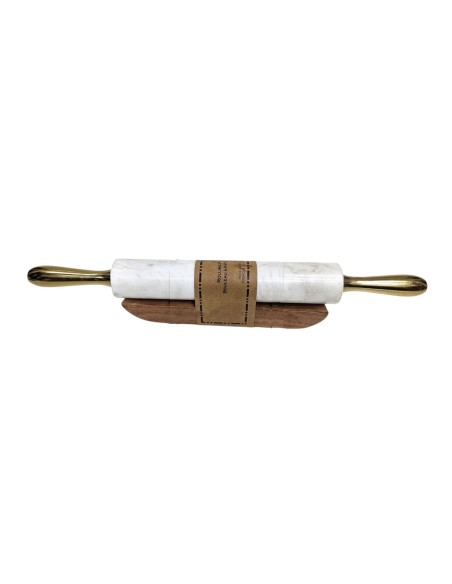 Rouleau Home ESPRIT Métal Marbre Bois d'acacia 48 X 5 X 5 CM