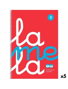 Cahier à Spirale Lamela Rouge Din A4 80 Volets (5 Unités)