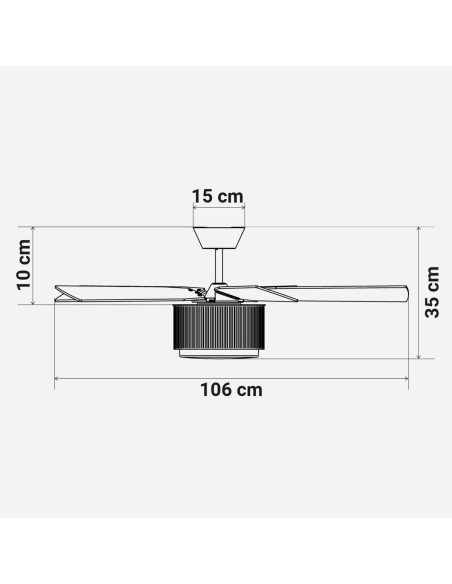 Ventilateur de Plafond Universal Blue 2009-UVT1349-23 Blanc Bois 35 W