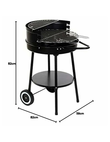 Roues de barbecue au charbon de bois DKD Home Decor Noir (Reconditionné B)