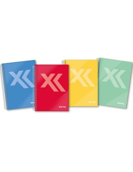 Cahier à Spirale Imprex A5 80 Volets (4 Unités)
