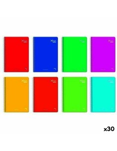 Lot de cahiers Pacsa XTRA Din A4 80 Volets 21,5 x 31,5 cm 5 Pièces (30 Unités)