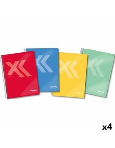 Cahier à Spirale Imprex Din A4 80 Volets (4 Unités)