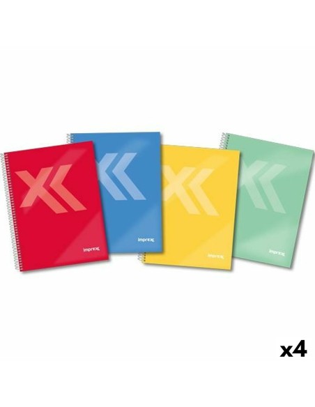 Cahier à Spirale Imprex Din A4 80 Volets (4 Unités)