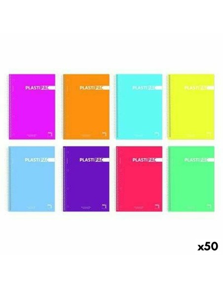 Lot de cahiers Pacsa PLASTIPAC quarto 80 Volets 5 Pièces (50 Unités)