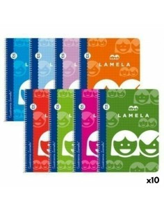 Cahier à Spirale Lamela Multicouleur Din A4 80 Volets (10 Unités)