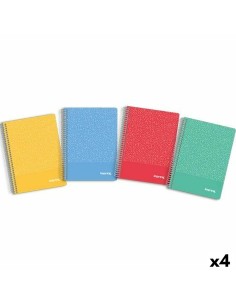 Cahier à Spirale Imprex A5 80 Volets (4 Unités)