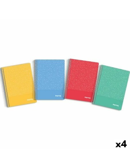 Cahier à Spirale Imprex A5 80 Volets (4 Unités)