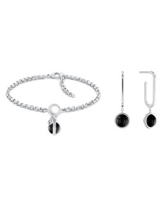 Ensemble Bracelet et Boucles d'oreilles Tommy Hilfiger 2770171 Noir Argenté