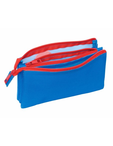 Trousse Fourre-Tout Triple Spidey Bleu 22 x 12 x 3 cm