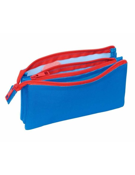 Trousse Fourre-Tout Triple Spidey Bleu 22 x 12 x 3 cm