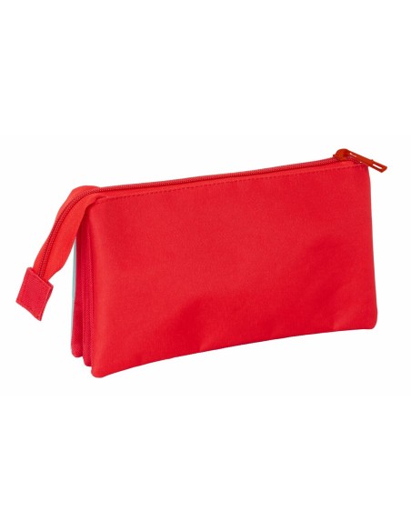 Trousse Fourre-Tout Triple Mickey Mouse Bleu 22 x 12 x 3 cm