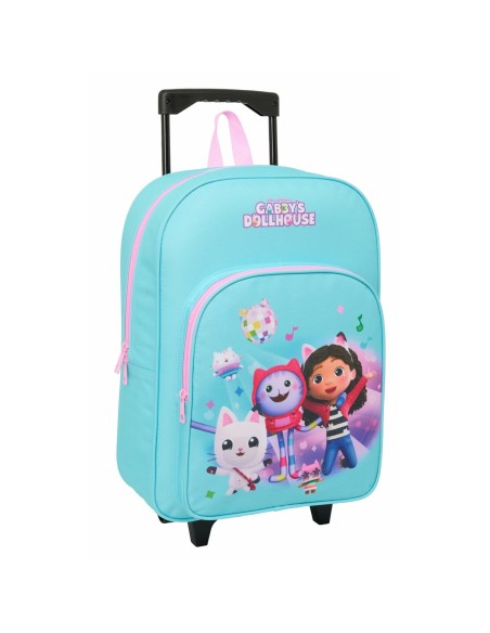 Cartable à roulettes Gabby's Dollhouse Bleu Rose 32 x 42 x 14 cm