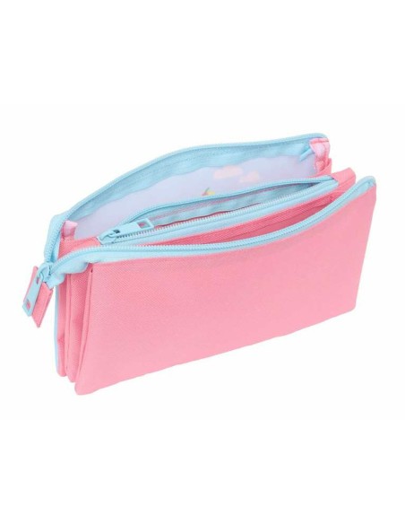 Trousse Fourre-Tout Triple Peppa Pig Bleu 22 x 12 x 3 cm
