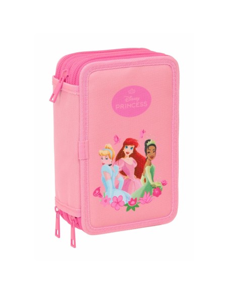 Pochette à crayons triple Disney Princess Rose 12,5 x 19,5 x 5,5 cm 37 Pièces