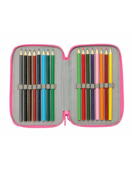 Pochette à crayons triple Disney Princess Rose 12,5 x 19,5 x 5,5 cm 37 Pièces