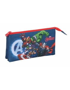 Trousse Fourre-Tout Triple The Avengers Blue marine 22 x 12 x 3 cm 2