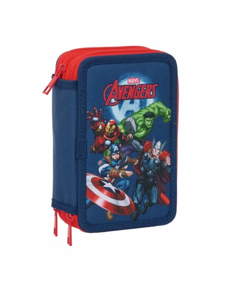 Pochette à crayons triple The Avengers Blue marine 12,5 x 19,5 x 5,5 cm 37 Pièces