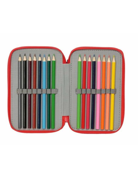 Pochette à crayons triple The Avengers Blue marine 12,5 x 19,5 x 5,5 cm 37 Pièces