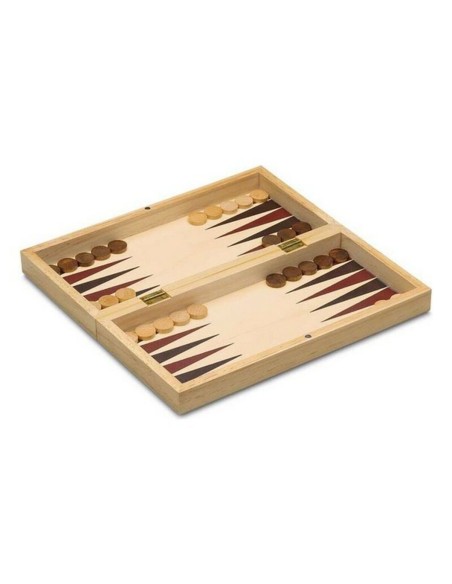 Ensemble de 3 jeux de société Cayro 648 Bois 29 x 29 cm 3-en-1 Jeu d'Échecs Backgamon Femmes