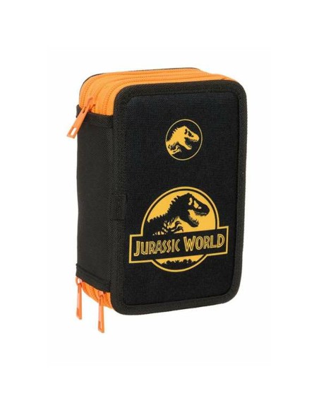 Pochette à crayons triple Jurassic World Noir 12,5 x 19,5 x 5,5 cm 37 Pièces