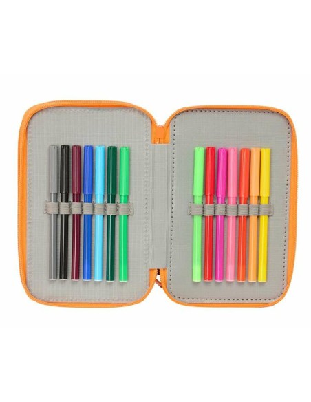 Pochette à crayons triple Jurassic World Noir 12,5 x 19,5 x 5,5 cm 37 Pièces