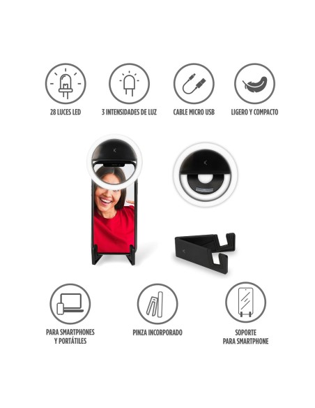 Anneau Lumineux pour Selfie Rechargeable KSIX TP-8427542116006_BXYOUTBMINI_Vendor 3W