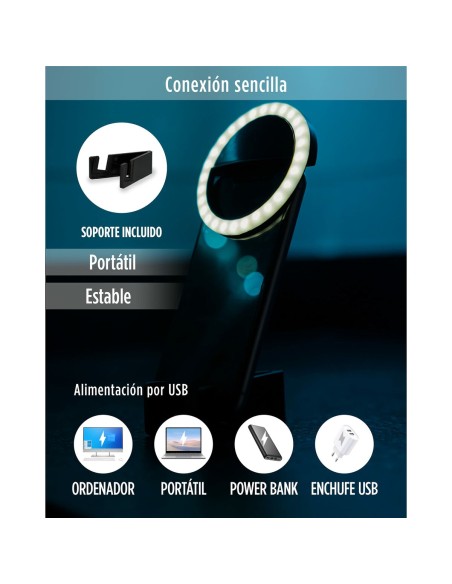 Anneau Lumineux pour Selfie Rechargeable KSIX TP-8427542116006_BXYOUTBMINI_Vendor 3W