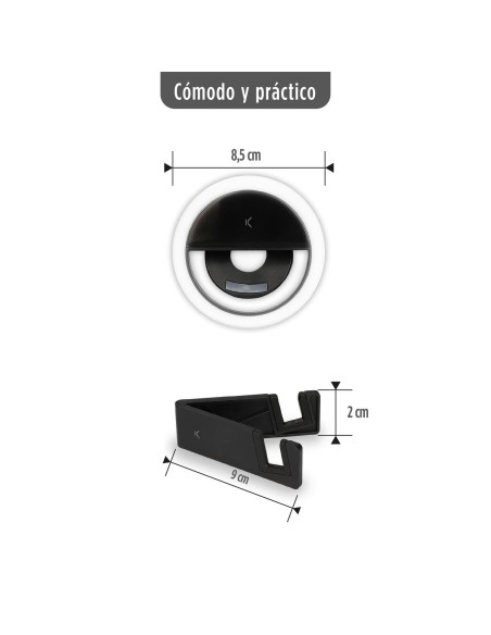 Anneau Lumineux pour Selfie Rechargeable KSIX TP-8427542116006_BXYOUTBMINI_Vendor 3W