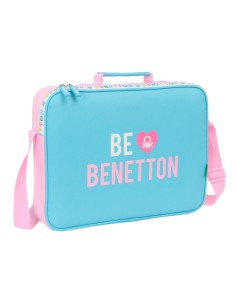 Cartable d'école Benetton Unique Rose Turquoise 38 x 28 x 6 cm